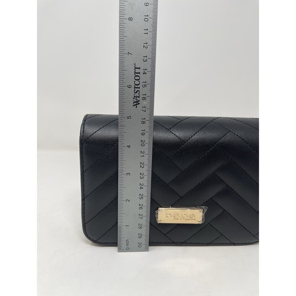 Bebe Sophia Shoulder Crossbody Bag Black Small Purse w/Gold Chain New #2 - Picture 7 of 11